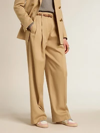 Women’s wool gabardine pants sand