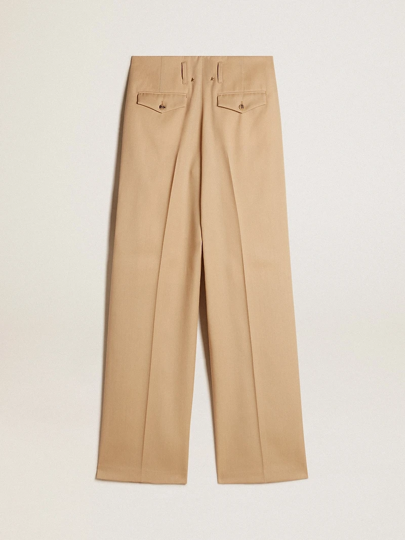 Women’s wool gabardine pants sand