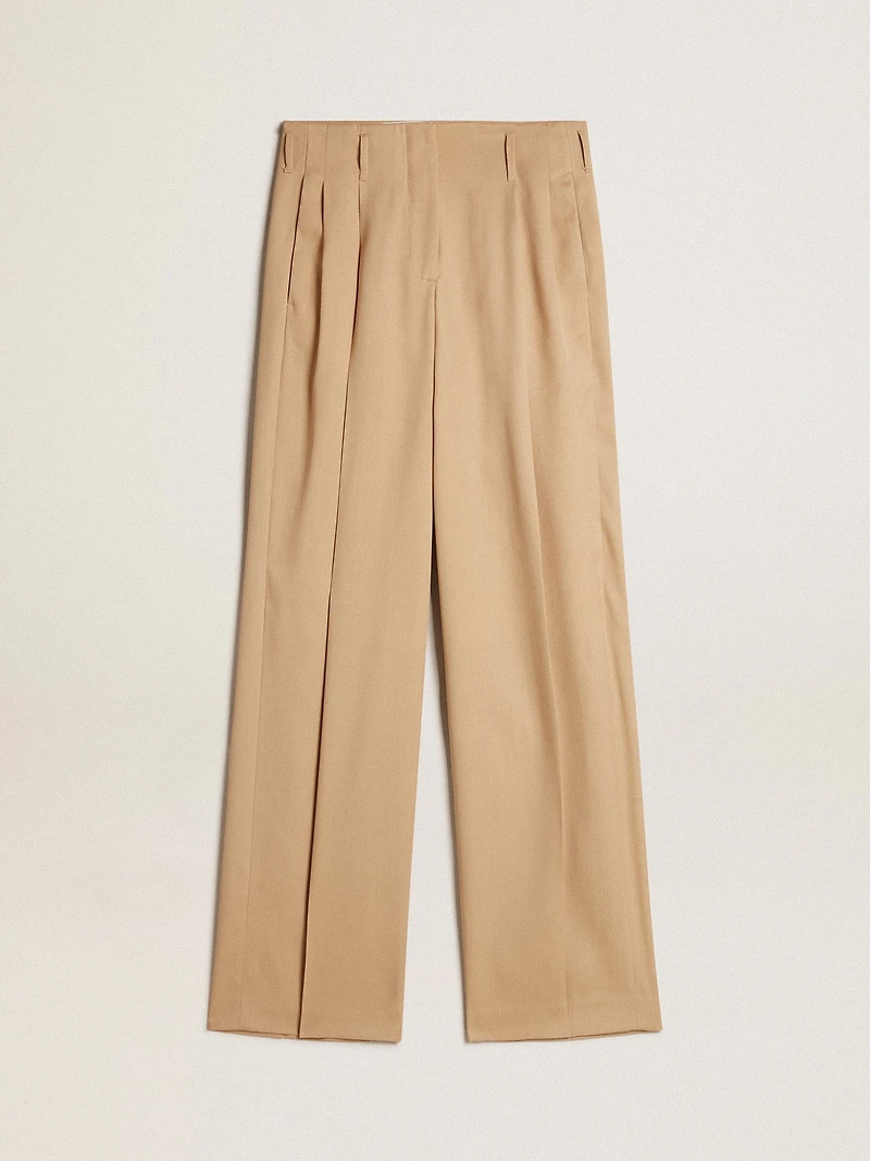 Women’s wool gabardine pants sand