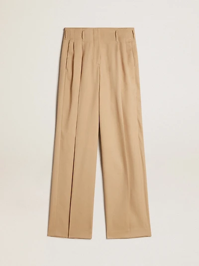 Women’s wool gabardine pants sand