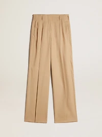 Women’s wool gabardine pants sand