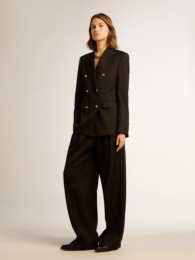 Women’s black wool gabardine pants