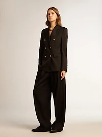 Women’s black wool gabardine pants