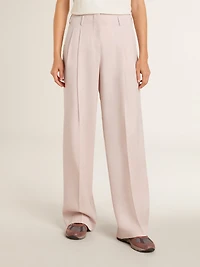 Women's pants pink tailored wool fabric