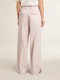 Women's pants pink tailored wool fabric