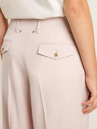 Women's pants pink tailored wool fabric