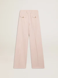 Women's pants pink tailored wool fabric