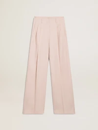 Women's pants pink tailored wool fabric