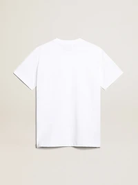 Women’s white T-shirt with dark blue star on the front