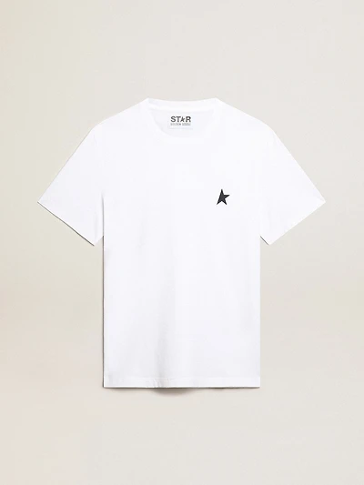 Women’s white T-shirt with dark blue star on the front
