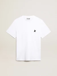 Women’s white T-shirt with dark blue star on the front