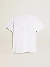 Women’s white T-shirt with burgundy star on the front