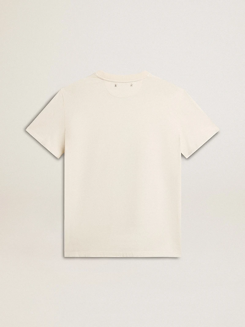 Women’s T-shirt aged white with logo on the chest