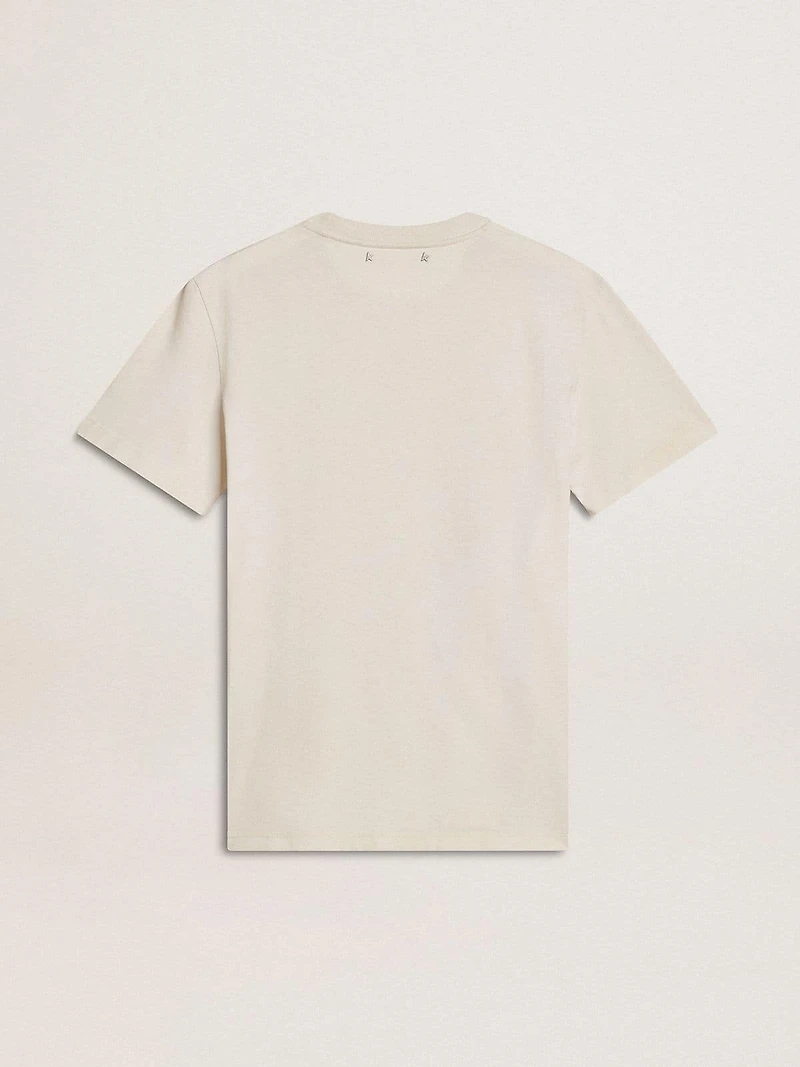 Women's white T-shirt with floral print