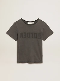 Distressed slim-fit T-shirt anthracite gray