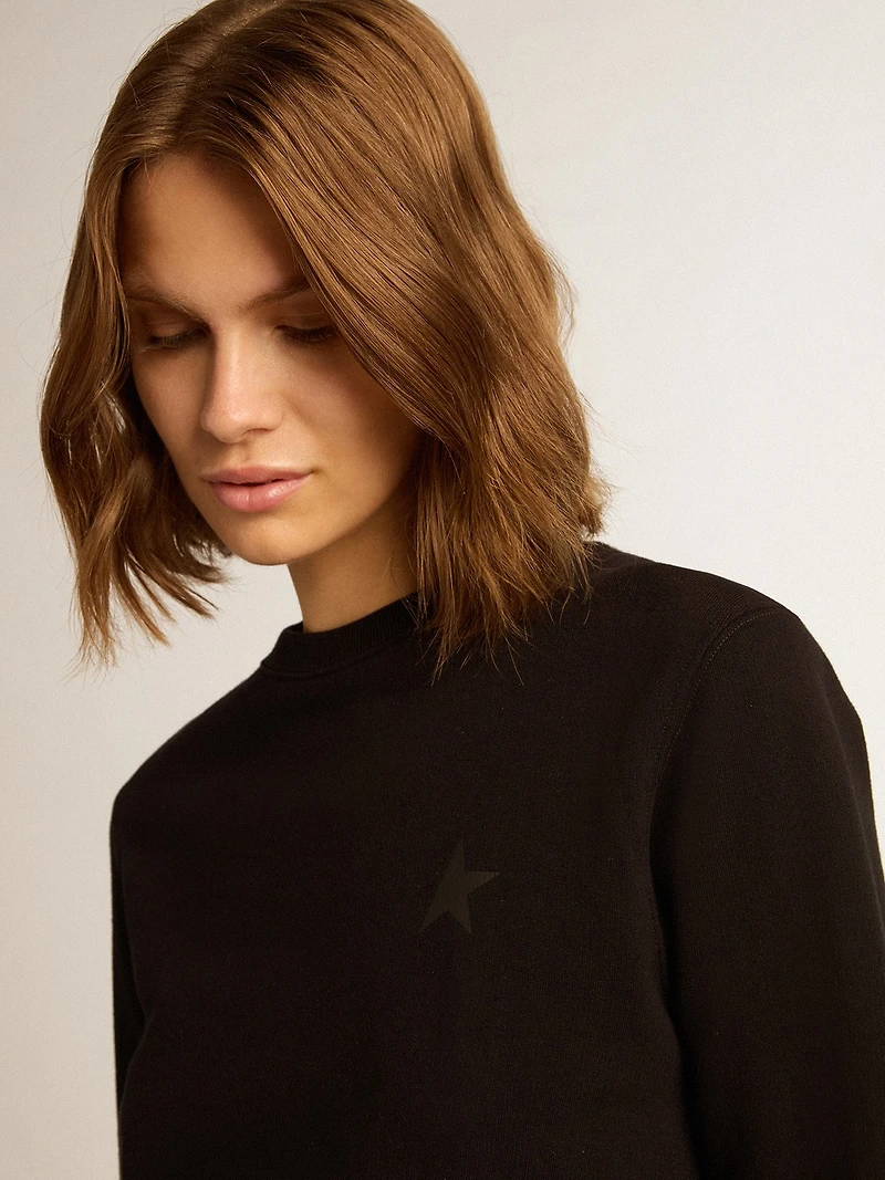 Black Athena star Collection sweatshirt with tone-on-tone on the front