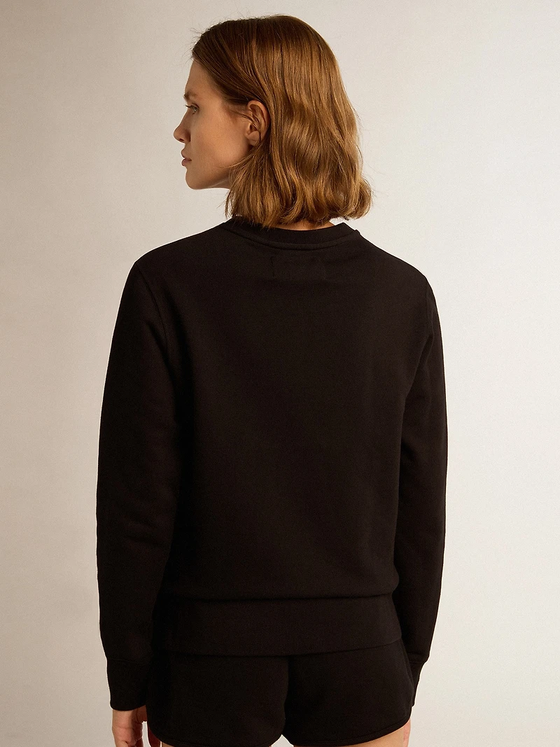 Black Athena star Collection sweatshirt with tone-on-tone on the front