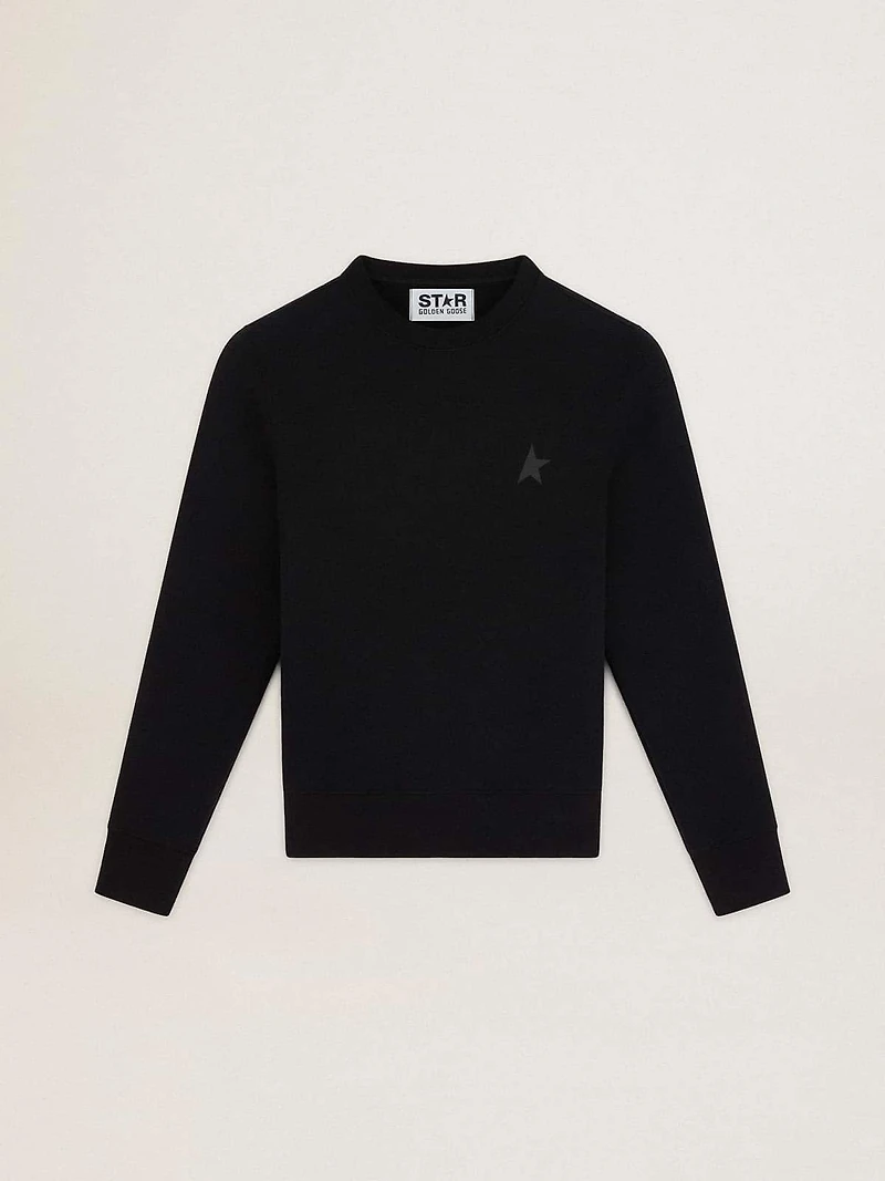 Black Athena star Collection sweatshirt with tone-on-tone on the front