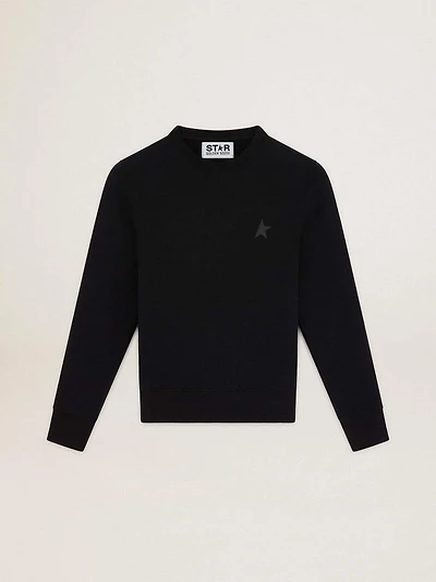 Black Athena star Collection sweatshirt with tone-on-tone on the front