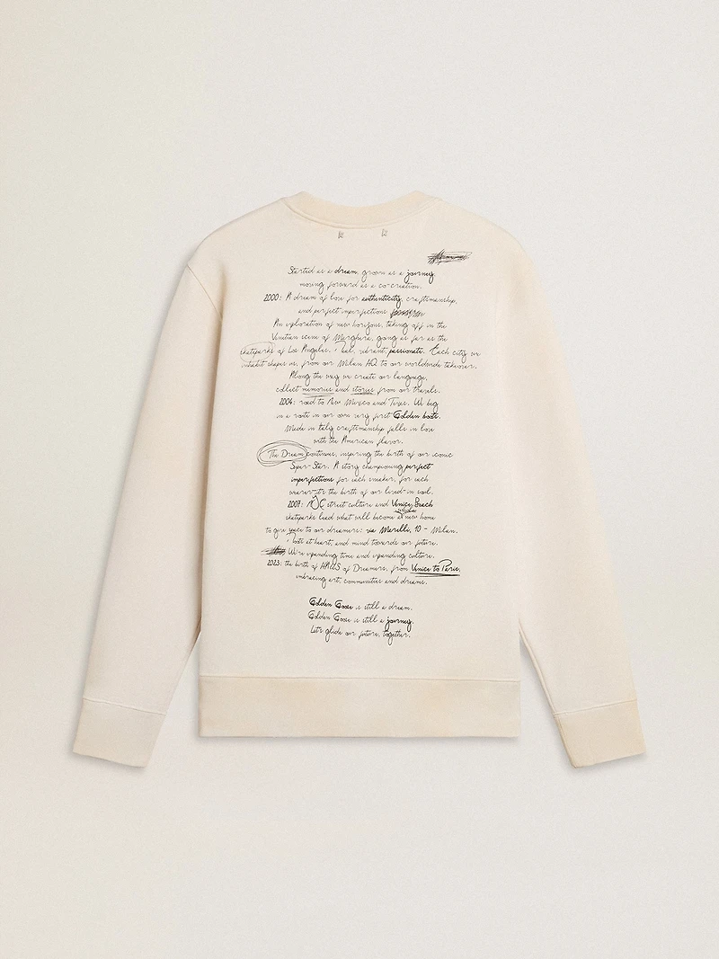 Women's sweatshirt worn white with print