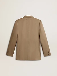 Women's dove-gray double-breasted blazer