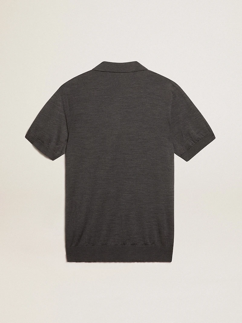 Women’s polo shirt anthracite merino wool