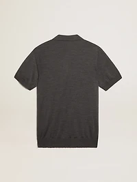 Women’s polo shirt anthracite merino wool
