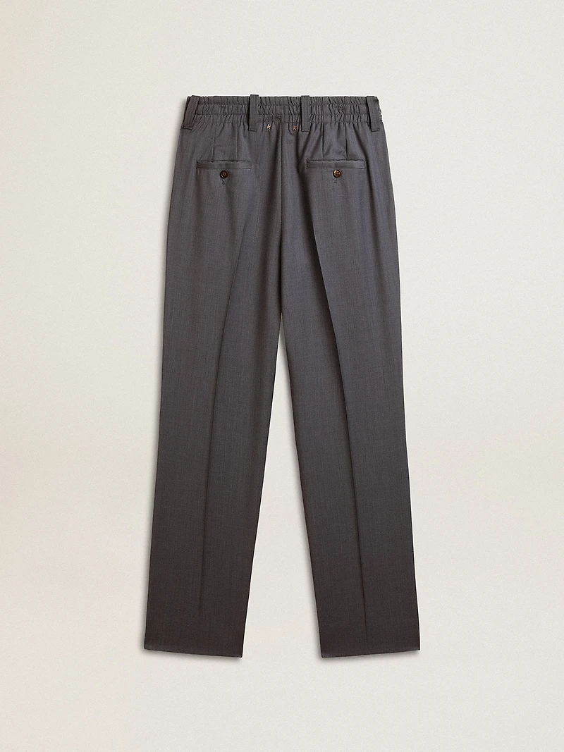 Women's loose pants in baby blue wool