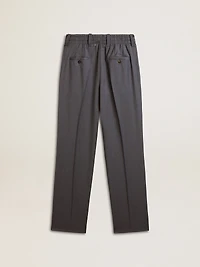 Women's loose pants in baby blue wool