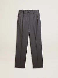 Women's loose pants in baby blue wool