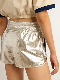 Women’s running shorts silver fabric