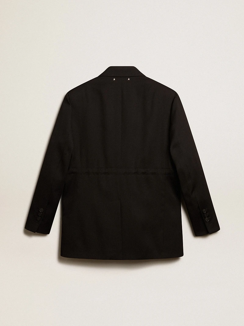 Women’s tuxedo jacket black wool gabardine