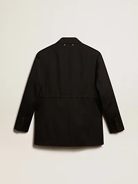 Women’s tuxedo jacket black wool gabardine