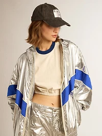 Women’s windcheater silver technical fabric