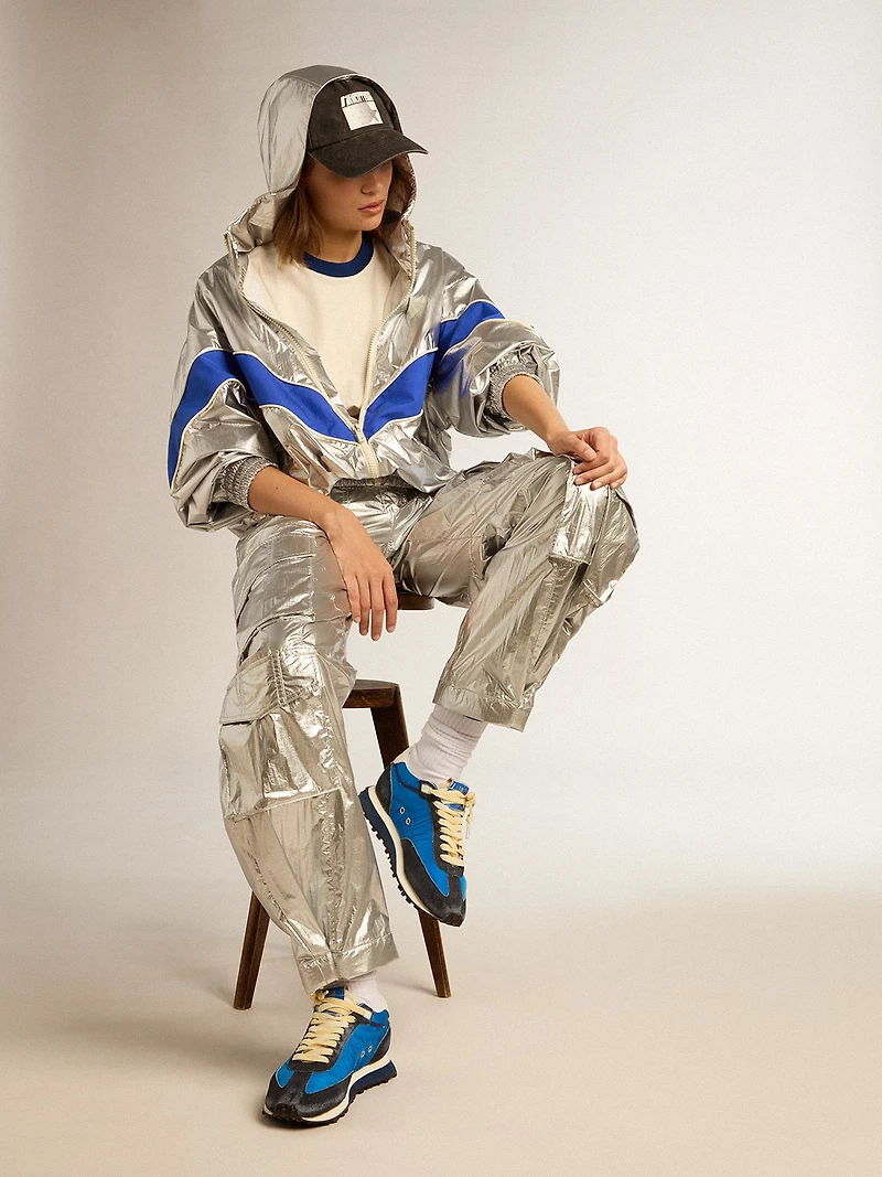 Women’s windcheater silver technical fabric