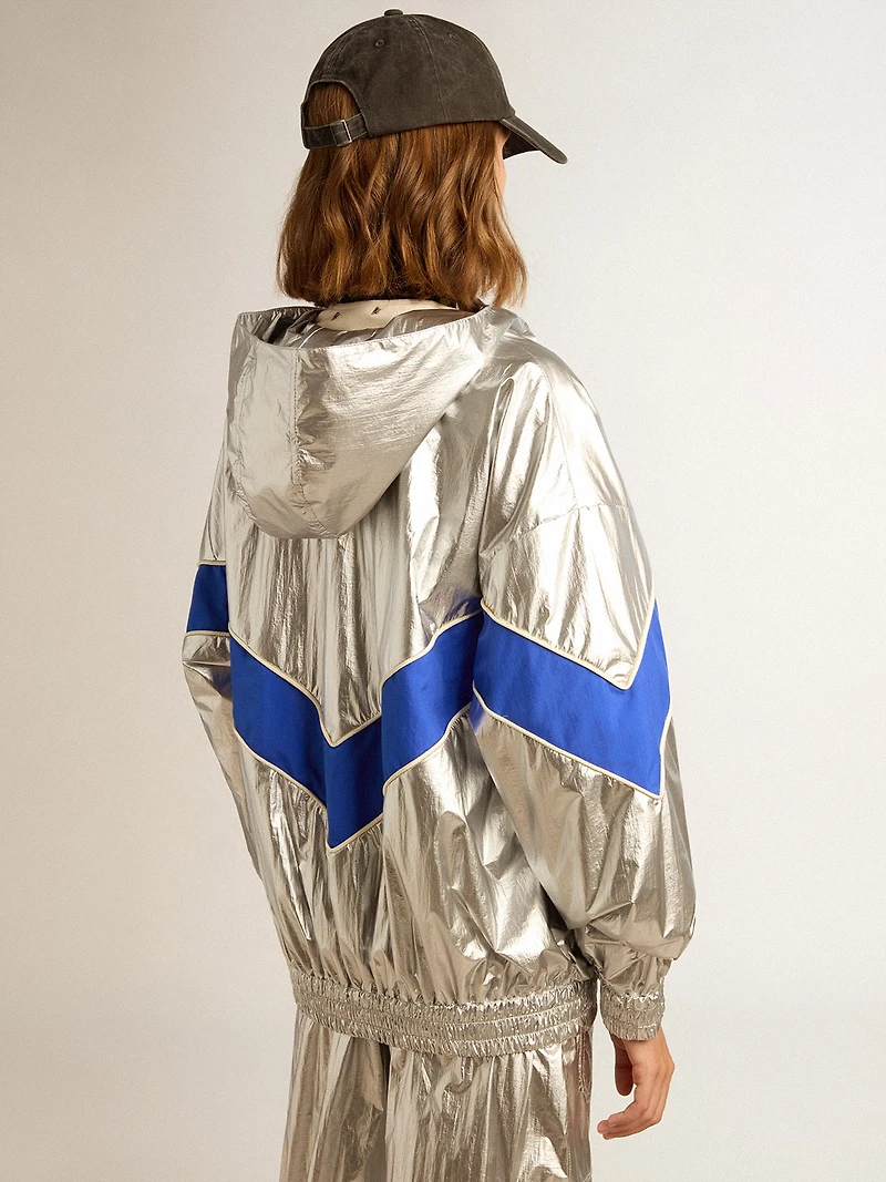 Women’s windcheater silver technical fabric