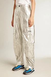 Cargo pants silver technical fabric