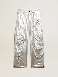 Cargo pants silver technical fabric