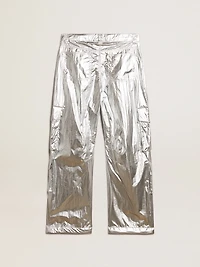 Women’s cargo pants silver technical fabric