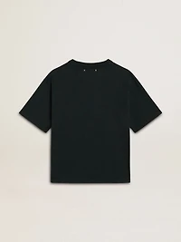 Women's black T-shirt with crystals