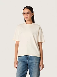 Star unisex T-shirt white cotton with all-over gradient crystals and print on the back