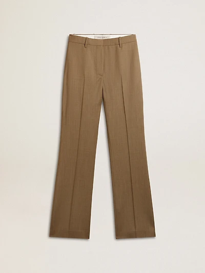 Women's pants dove-gray tailored wool fabric