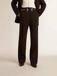 Women’s soft black pants wool blend