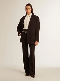 Women’s soft black pants wool blend