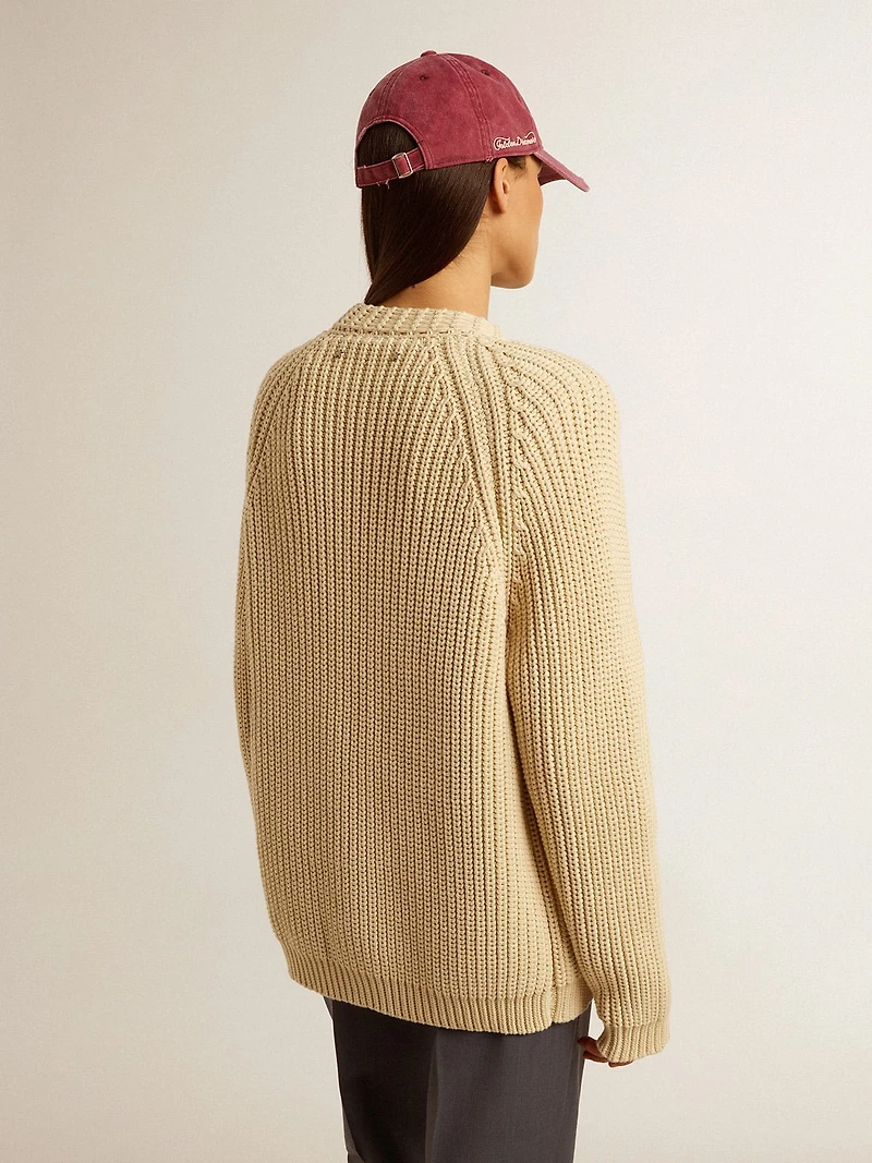 Women's cotton cardigan with embroidery on the front