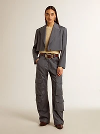 Mesh knit top with sequins and contrasting details