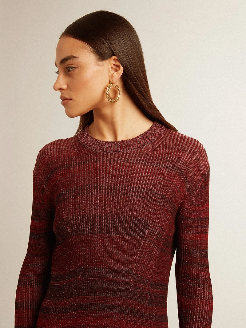 Irregular-striped cotton dress