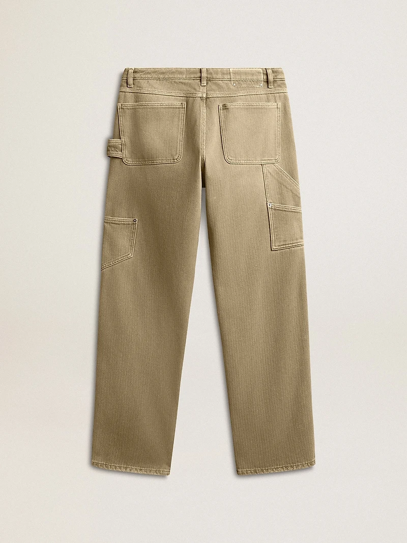 Women's distressed-effect cotton pants