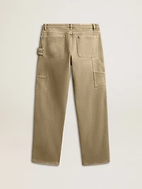 Women's distressed-effect cotton pants
