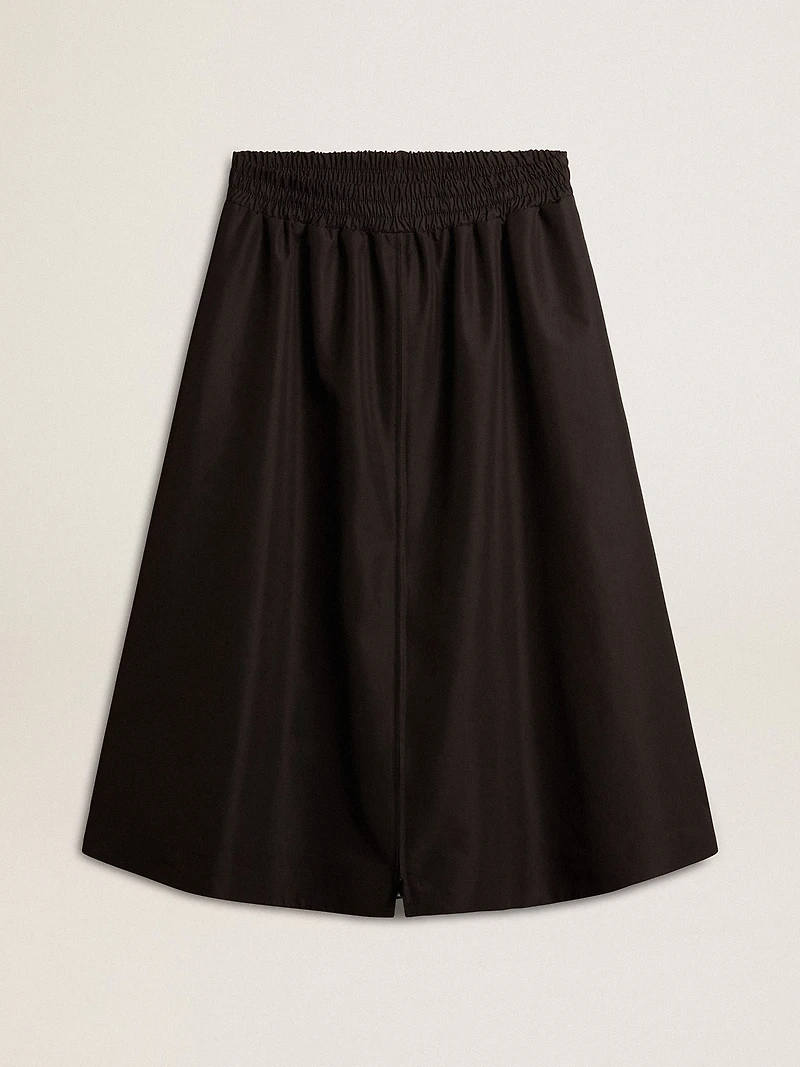 Flared skirt black technical nylon